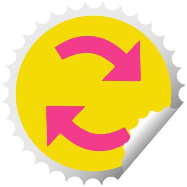 dairesel peeling etiket karikatür okları geri dönüşüm