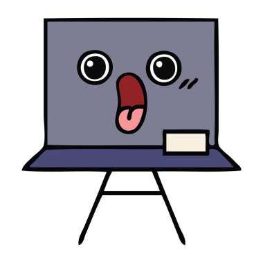 bir kara tahta sevimli çizgi