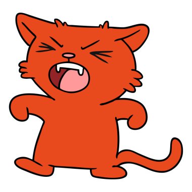 cırtlak bir kedi çizgi film doodle