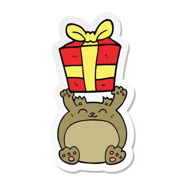 etiket bir sevimli çizgi Noel ayının