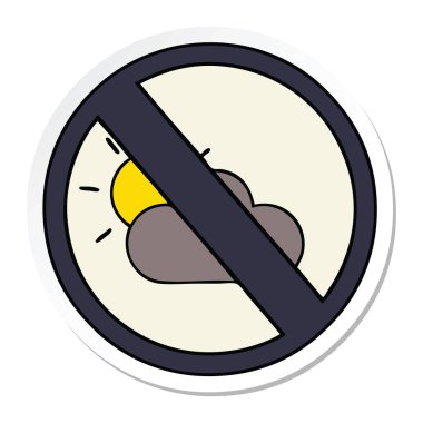 sevimli çizgi hava uyarı işareti etiket