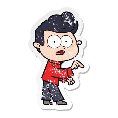 adam bakan bir karikatür sıkıntılı etiket