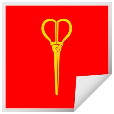 ilginç Meydanı etiket karikatür makas peeling