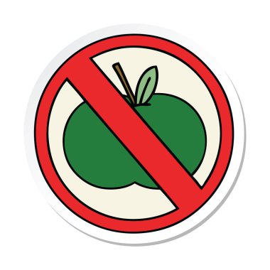 sevimli çizgi etiket işareti meyve yok izin