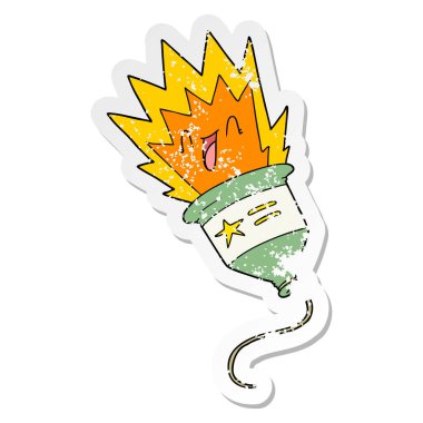 bir parti popper karikatür sıkıntılı etiket