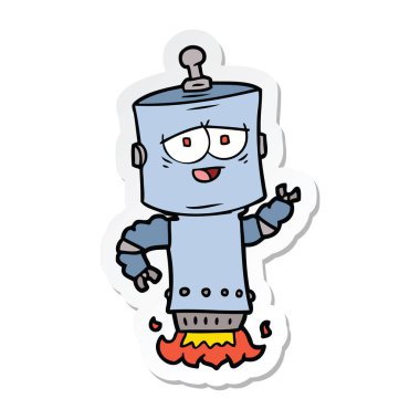 bir çizgi film robot Sticker