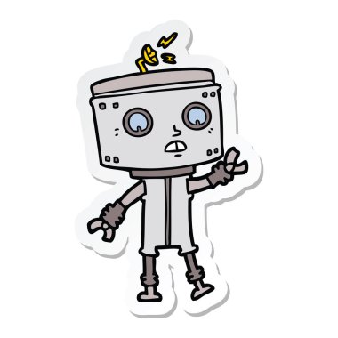 bir çizgi film robot Sticker