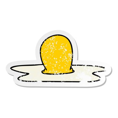 bir ilginç elle çizilmiş karikatür kızarmış yumurta sıkıntılı etiket