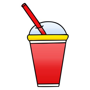 Degrade gölgeli ilginç karikatür alkolsüz içecek