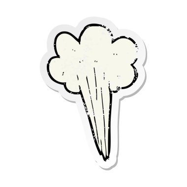 bir çizgi film Buhar tasarım öğesinin Retro sıkıntılı etiket