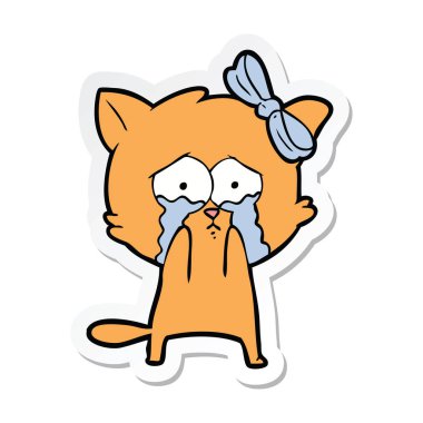 etiket bir karikatür kedi