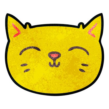 ilginç el karikatür kedi surat çizilmiş