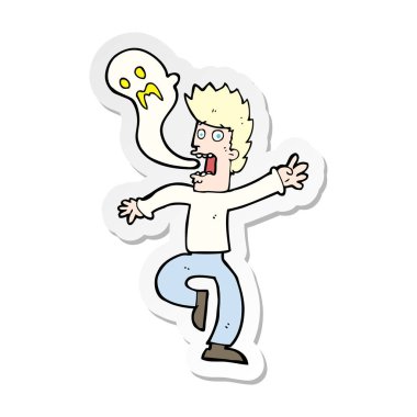 etiket erkek terk bir karikatür hayaletin