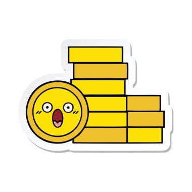 sevimli çizgi etiket paralar