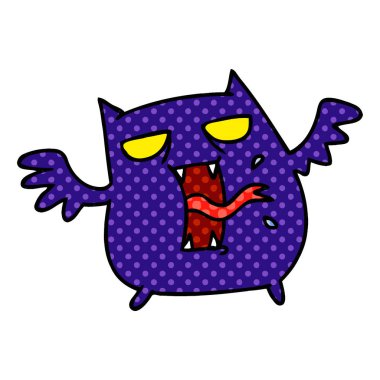 sevimli korkunç kawaii yarasa serbest çizilmiş karikatür