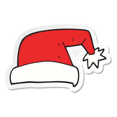 etiket bir karikatür Noel şapka