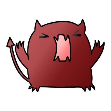 bir şirin kawaii şeytanın degrade çizgi film