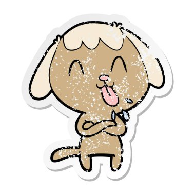 sevimli çizgi köpeklerin sıkıntılı etiket