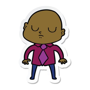 etiket bir karikatür kel adam