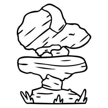 el çizim için çizilmiş doodle gri taş boulder