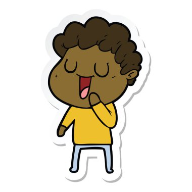 gülünecek bir çizgi film adamın etiket