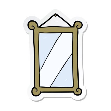 bir çizgi film ayna Sticker