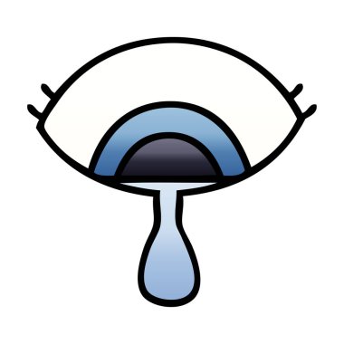 Degrade gölgeli karikatür ağlayan göz