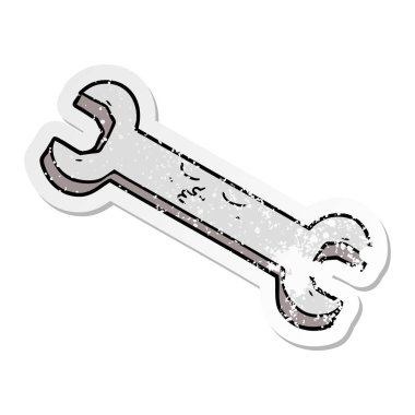 bir çizgi film somun anahtarı sıkıntılı etiket