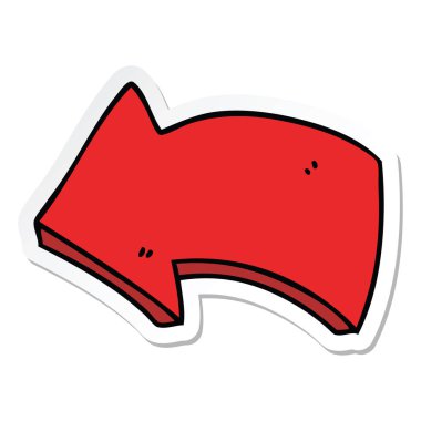 ilginç bir el etiket çizilmiş karikatür oku