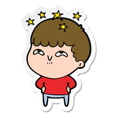 bir çizgi film hayran çocuğun etiket