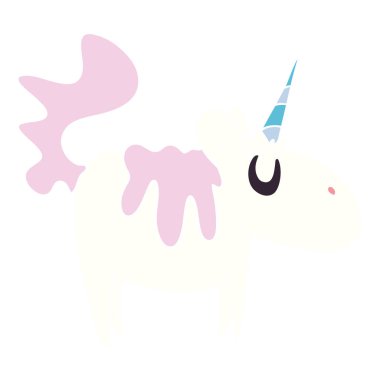 ilginç el çizilmiş karikatür tek boynuzlu at