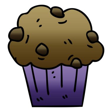 ilginç degrade gölgeli karikatür çikolatalı muffin kek