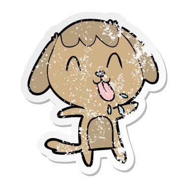 sevimli çizgi köpeklerin sıkıntılı etiket