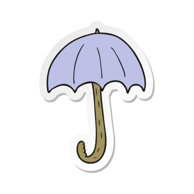 etiket bir karikatür şemsiye