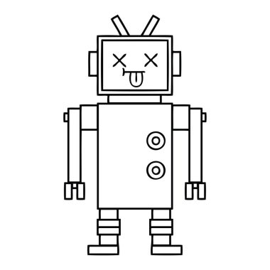 bir robot çizim karikatür