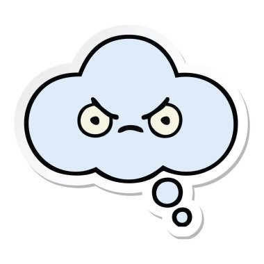 sevimli çizgi düşünce balonu etiket