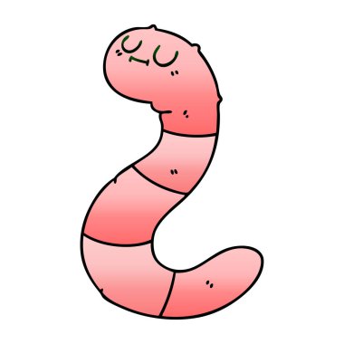 ilginç degrade gölgeli karikatür solucan