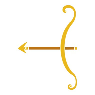 çizgi film doodle bir yay ve ok