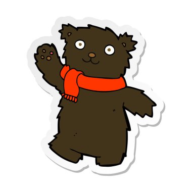 bir çizgi film ayıcık şal etiketi