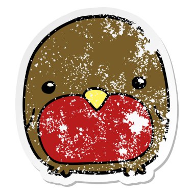 bir sevimli çizgi penguen sıkıntılı etiket