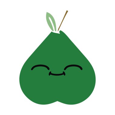 düz renk retro karikatür armut