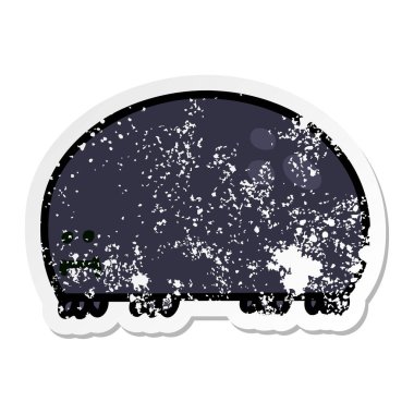 ilginç bir el sıkıntılı etiket karikatür böceği çizilmiş