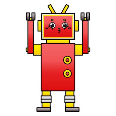 bir robot degrade gölgeli çizgi film