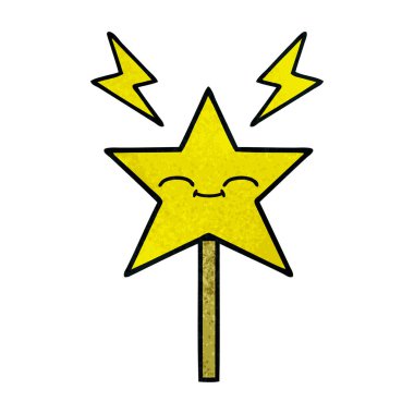 Retro grunge doku çizgi film sihirli değnek