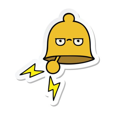 Zili çalmadan bir sevimli çizgi etiket