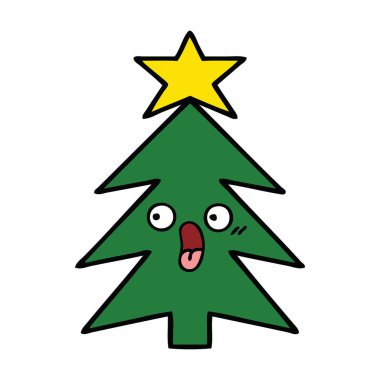 Sevimli çizgi Noel ağacı