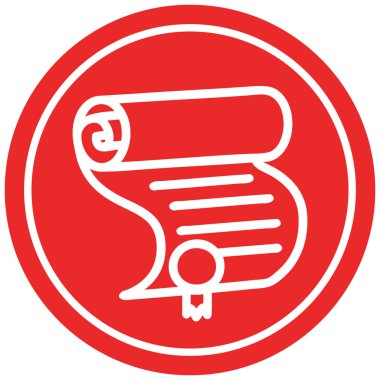 Diploma sertifika dairesel simgesi