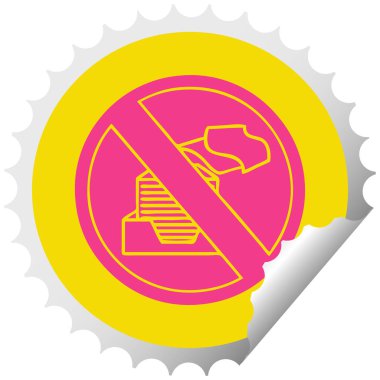 dairesel peeling etiket karikatür bir kağıtsız ofis sembol