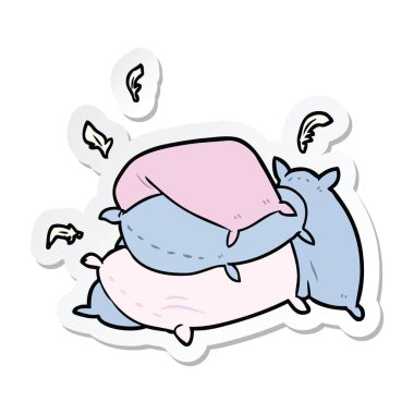 etiket bir karikatür yastık