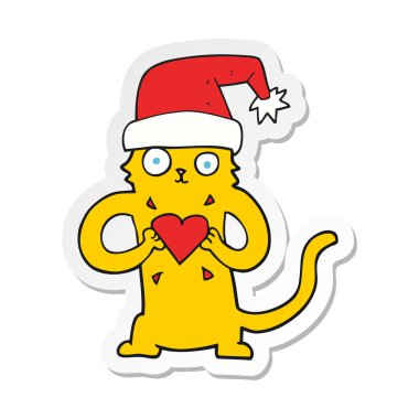 etiket Noel seven bir karikatür kedi